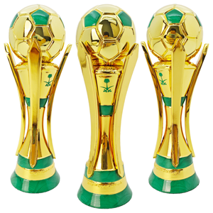 Premio de trofeo de fútbol <span class=keywords><strong>arabesco</strong></span> dorado al por mayor, diseño de palmera para premios deportivos de recuerdo de fútbol de la Liga de Campeones árabes - Product Image 1