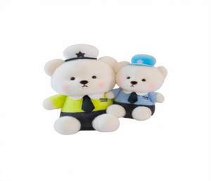 Jouets en peluche ours mignons, ensemble uniforme de policier pour enfants, jeu de rôle, déguisement, 4-6 ans, unisexe, animaux en peluche doux - Product Image 1