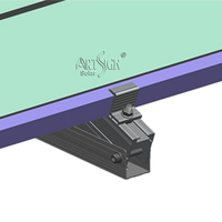 ARTSIGN Soporte de Trípode Solar Ajustable de Aluminio con Canal en U, Kit Completo de Rieles para Sistema de Montaje de Paneles Solares en Techos Metálicos y Suelos