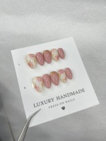 Lot de 10 faux ongles de luxe faits à la main en acrylique avec design personnalisé pour doigts, haute qualité