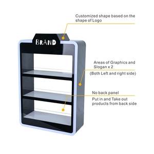 Espositore a 3 Ripiani in Acrilico Colorato con LED Apex Smoke <span class=keywords><strong>Shop</strong></span> Vetrina Personalizzata da Banco - Product Image 5