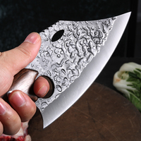 Couteau de boucher de volaille en os Ultra fait à la main de 7 pouces forgé pleine soie avec manche en bois de wengé couteau de chasse et d'écorçage épais de 4mm
