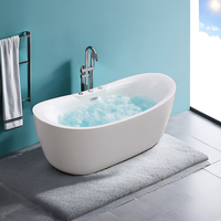 Baignoire de massage à remous autoportante d'intérieur en acrylique avec jets d'air, bain à remous Jacuzzi
