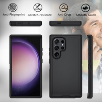 Coque de téléphone de qualité militaire pour Samsung S25 Ultra/S25 + Coque Robot Armor Design + Coque antichoc à 360 ° Coque de téléphone portable
