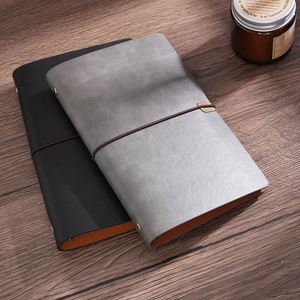 Custom Vintage A6 Refillable Leather Journal, Soft Cover Strap Notebook for Business <b>Diary</b>, Travel Planner and Promotional Gifts - Product Image 2