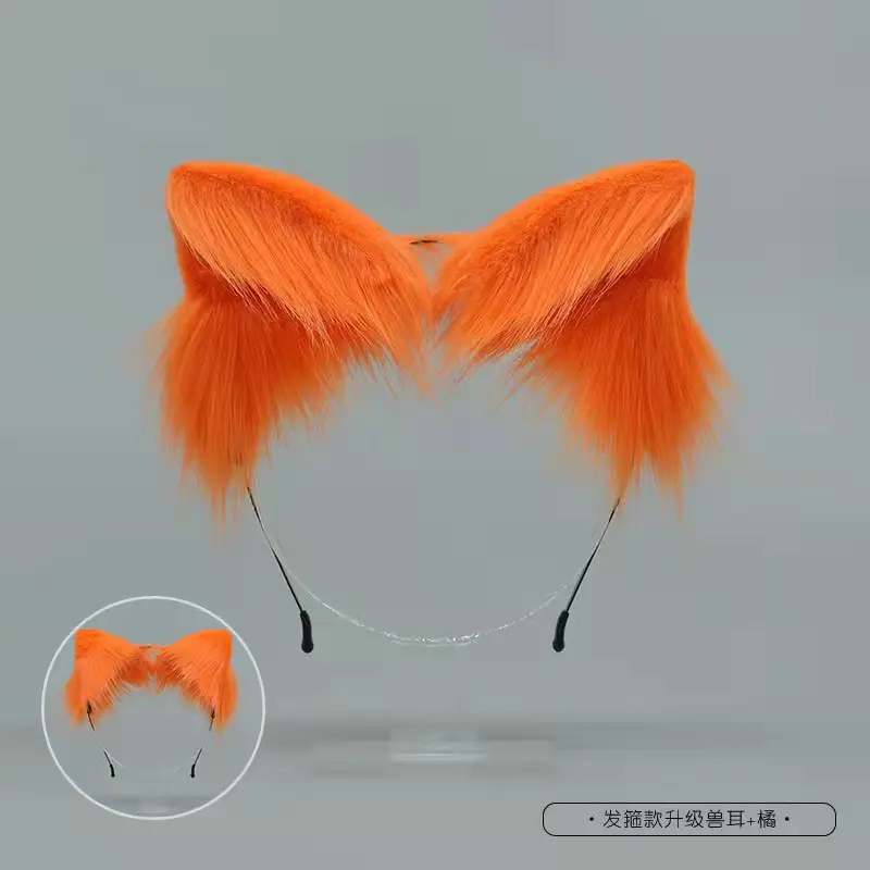 Ear Headband Long Faux Fur Fox Ears Cosplay Headband Halloween Costume Party Hair Headband