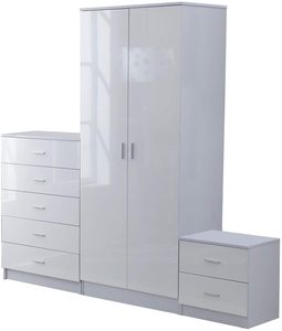 Hot Sale for <strong>UK</strong> Market Storage Clothes <strong>Wardrobe</strong> Bedroom Sets Particle Board Modern High Gloss Wood <strong>Wardrobe</strong> Closet - Product Image 4