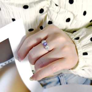 8 Dainty 6mm Round Cut <b>Garnet</b> Natural Stone Adjustable <b>Rings</b> 925 Silver Elegant Womens Feather Boho Jewelry For Girls - Product Image 4