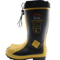 Bottes de protection en caoutchouc pour pompiers, résistantes aux hautes températures, anti-perforation, chaussures de sécurité pour les opérations de sauvetage incendie