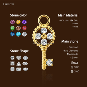 Cá nhân <span class=keywords><strong>Charm</strong></span> OEM ODM tùy chỉnh au585 đồ trang sức phát hiện <span class=keywords><strong>14k</strong></span> vàng rắn trang sức <span class=keywords><strong>Key</strong></span> Mặt dây chuyền vòng cổ Phụ kiện DIY <span class=keywords><strong>Charm</strong></span> - Product Image 1