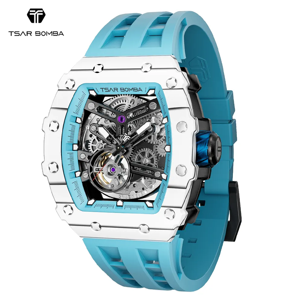 Zar BOMBA Top Brand specchio zaffiro impermeabile luminoso automatico orologio meccanico moda Casual Business orologi da uomo