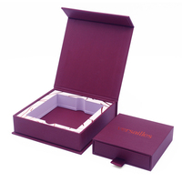 Sacs et boîtes à bijoux en carton de qualité supérieure, boîte d'emballage violette pour boucles d'oreilles et bracelets