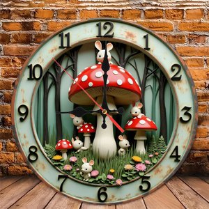 Round Wooden Wall <b>Clock</b> 25cm Casual Nordic Silent Home Decor <b>Clock</b> - Product Image 6