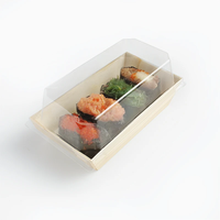 Boîtes en bois populaires de conception la plus récente Boîte à sushi à emporter avec séparateur Emballage de sushi personnalisé