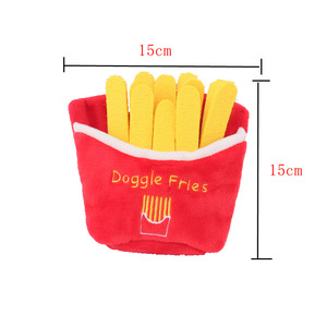 Juguete de Peluche para Mascotas Pequeñas, Ecológico, de Poliéster, con Sonido, Diseño de Dibujos Animados, Bonito y de Lujo, para Uso en Interiores, Pizza, Hamburguesa para Perros - Product Image 4