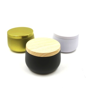 Matte Black Round Metal 8oz Candle Jars Packaging <b>Boxes</b> Candle Jars Refillable <b>Empty</b> Tin Jars for Candle - Product Image 2