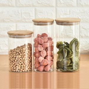 Pot à épices en verre borosilicate de haute qualité avec couvercle en bambou, design moderne, soufflé à la main, détachable, pour la conservation de la fraîcheur, rangement de cuisine - Product Image 3