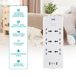 Regleta de Enchufes Winning Star, 10A, 2500W, Cable de 3 Metros, 6 Tomas de Corriente con Puertos USB, Protección Contra Sobrecargas - Product Image 3