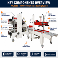 Máquina Selladora de Cajas Semiautomática con Solapa de Esquina Duradera, Selladora Lateral de Cajas, Sellado por Inducción de 4 Lados para Embalaje de Papel y Film