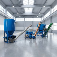 Usine de fabrication d'aliments pour animaux 2T/h, ensemble complet, ligne de production de granulés d'aliments pour volailles, bovins, bétail, pour ferme avicole et d'élevage