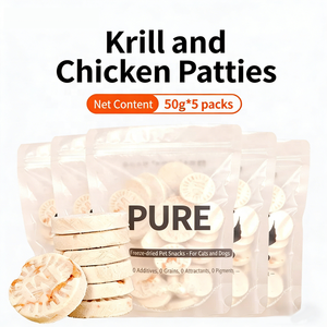 Bocadillos Liofilizados de Pollo y Krill para Mascotas, 50g, Pollo <span class=keywords><strong>Real</strong></span> y Krill Antártico Sin Aditivos, Snacks Saludables para Perros y Gatos - Product Image 1