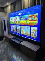 Écran de projection motorisé pour home cinéma 4K de 100 à 120 pouces, avec armoire intégrée pour projecteur laser 4K à ultra courte focale