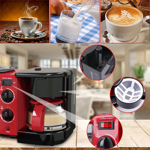 Four et poêle à frire grande capacité, machine à petit-déjeuner multifonction 3-en-1 avec cafetière et grille-pain - Product Image 5