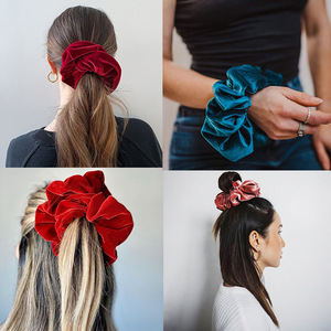 All'ingrosso XXL Fascia per Capelli Elastici di Moda in Velluto per Donne 17CM Logo Personalizzato - Product Image 1