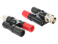 Adaptateur BNC Femelle vers Double Bornier Banane 4mm, Connecteur de Test Coaxial RF pour Oscilloscope Multimètre