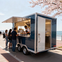 Food Truck de rue personnalisé pour la vente de nourriture turque, hot-dogs, frites, tacos, hamburgers, pizzas, avec cuisine complète