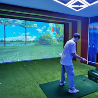 Système de simulateur de golf avec projecteur, distributeur automatique de balles, simulateur de golf d'intérieur pour l'entraînement