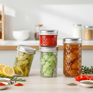 Bocaux en verre de qualité supérieure pour caviar et confitures, avec col en verre, écologiques, résistants à la chaleur, pour le stockage de gelées, bonbons et aliments pour bébés - Product Image 3