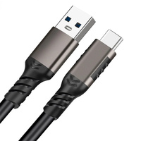 Kabel Data USB untuk USB C 3.1/3.2 Gen 2 kabel Transfer Data 10Gbps, kabel USB C SSD pendek dengan pengisian daya Cepat QC 3.0 60W, kabel cadangan