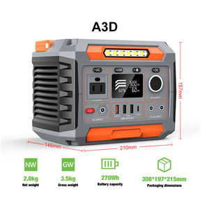 Station d'alimentation portable au lithium-ion MPPT à onde sinusoïdale pure 300W 270Wh prise UK EU US pour une utilisation en extérieur - Product Image 2