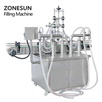 Machine de remplissage automatique multi-têtes ZONESUN ZS-YT4T-4Y pour liquides (bain de bouche, détergent, jus, huile d'olive, shampoing)