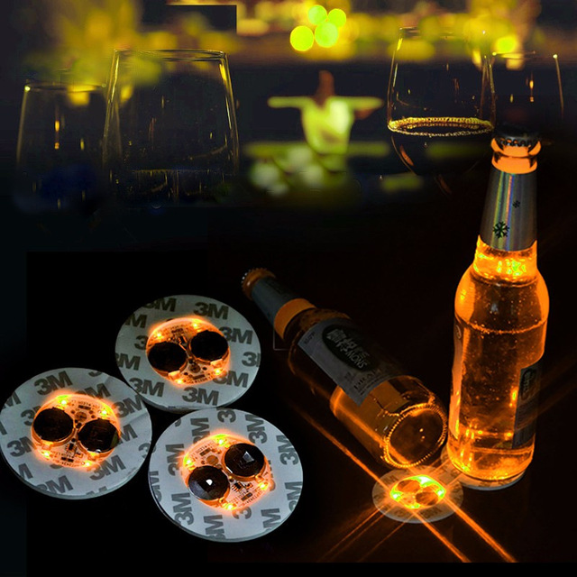 Nicro Wholesale Bar Atmosphere Props Party Supplies Colorful Cup Mat Stall Night Market Eva Material LED Light up Stickers