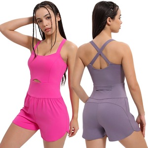 Verano al aire libre <span class=keywords><strong>de</strong></span> secado rápido, alto estiramiento, transpirable <span class=keywords><strong>Mujer</strong></span> tirantes deporte Yoga mono - Product Image 6