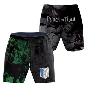 Pantalones Cortos <span class=keywords><strong>de</strong></span> Playa para Hombre, Diseño 3D <span class=keywords><strong>de</strong></span> Ataque a los Gigantes, Estampado <span class=keywords><strong>de</strong></span> Cómics, Poliéster, Cosplay, 2020 - Product Image 1