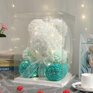 Regalos de San Valentín decoración oso Rosa flor Artificial con caja luces oso de peluche <span class=keywords><strong>para</strong></span> mujer <span class=keywords><strong>novia</strong></span> regalo de cumpleaños Flor de amor - Product Image 3