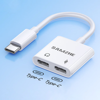 SAMZHE 20cm 2-in-1 Typ-C zu C/C Adapter zum Laden & Hören mit 3,5mm Kopfhörerbuchse für iPhone 17/16/15 iPad, unterstützt Anrufe