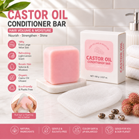 Prêt à expédier : Barre de conditionneur solide à l'huile de ricin 100g, parfum citron léger, pour volume et réparation de l'hydratation des cheveux