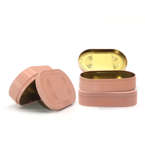 Custom Rectangle Flat Rose Gold Oval Metal <strong>Pencil</strong> <strong>Tin</strong> With Hinged Lid Jewels Case <strong>Tin</strong> Box - Product Image 1
