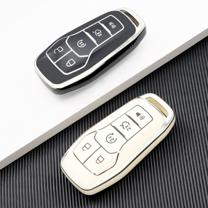 Étui pour clé de voiture à 5 boutons, accessoires de protection pour Ford Fusion F-150 Edge Explorer Mustang <span class=keywords><strong>Lincoln</strong></span> MKZ MKC Platinum F150 Lariat - Product Image 1