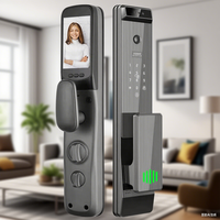 Cerradura de puerta biométrica inteligente digital con reconocimiento facial 3D, aplicación de puerta de madera de aluminio, cerradura de huella dactilar Wifi para seguridad del hogar