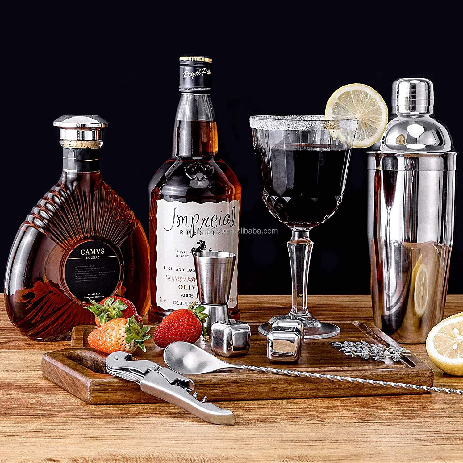 Cocktail-Set Aus Edelstahl 15-teilig - Komplettes Barkeeper-Set Mit Tasche