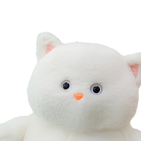 Boneka Kucing Gemuk Lucu, Mainan Hewan Isi Kapas PP, Warna Putih Hitam Abu-abu, untuk Hadiah