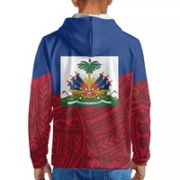 Sweat-shirts à capuche grande taille pour hommes, pour la gym et l'entraînement, avec imprimé vintage drapeau 'J'aime Haïti' et 'Mes vacances haïtiennes', OEM