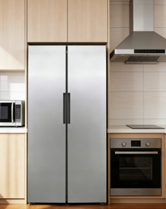 Réfrigérateur encastrable à deux portes en acier inoxydable, sans givre, avec distributeur de glace, capacité de <span class=keywords><strong>300</strong></span> à 399 L, pour une utilisation domestique en cuisine - Product Image 3