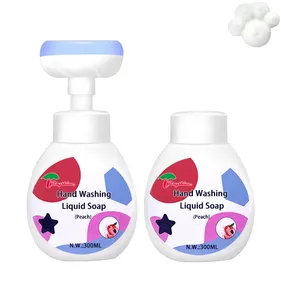 Rayshine Wholesale Custom Private Brand Strawberry Fragrance Liaquid Soap For Children Hand Washing With Flower Pump Head 500G