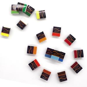 Bloc d'<span class=keywords><strong>aquarelle</strong></span> à demi-casserole individuelle 24 couleurs, couleur unie, étiquette d'emballage de personnalisation OEM - Product Image 3